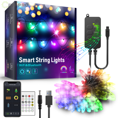 Tuya Smart LED String Light Outdoor WiFi Fairy Light Street Garland RGB Christmas Tree Light Garden Decor Work with Alexa