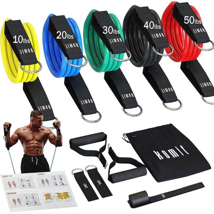 11piece Tension Band 100 Pounds Resistance Rope Body Workout Yoga