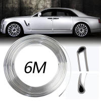 【CW】1 Roll 6M Car Styling Mouldings Door Moulding Strip Chrome Car Body Door Edge Moulding Trim Strip Scratch Guard Protector