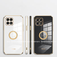 เคสโทรศัพท์ Honor X6a X8a 4G 5G Honor X5 Plus เคส Phone Case เคสแบบนิ่มลายนาฬิกาที่มองไม่เห็นชุบแหวนใส่นิ้ว2023