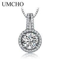 【Discount】 UMCHO จี้อัญมณีบุษราคัมสีฟ้าสร้อยคอสำหรับผู้หญิงจี้เงินแท้925แข็งของขวัญเครื่องประดับงานแต่งงานแบรนด์เหมาะสำหรับเป็นของขวัญให้ผู้หญิง