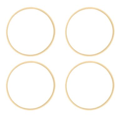 4X Dream Bamboo Rings,Wooden Circle Round Catcher DIY Hoop for Flower Wreath House Garden Plant Decor 18cm