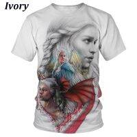 【ระบาย อากาศ】 American Classic และ Popular Fantasy TV Series G-Games Of Thrones 3D พิมพ์เสื้อแฟชั่นผู้ชายแขนสั้นเสื้อยืด