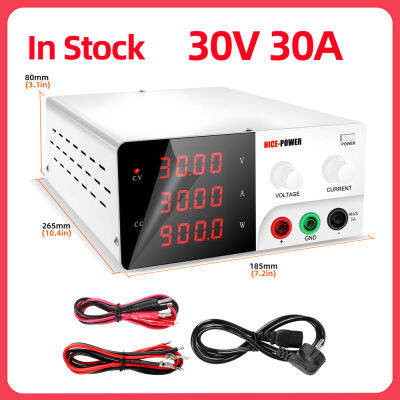 Nice 30V 30A 900W DC แหล่งจ่ายไฟปรับได้30A 4หลักเครื่องควบคุมแรงดันไฟฟ้าปัจจุบัน Fonte De Bancada R-SPS3030 220V