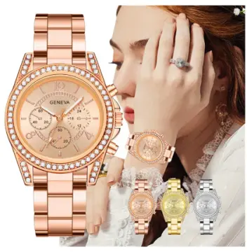 Geneva women's best sale watches rose gold