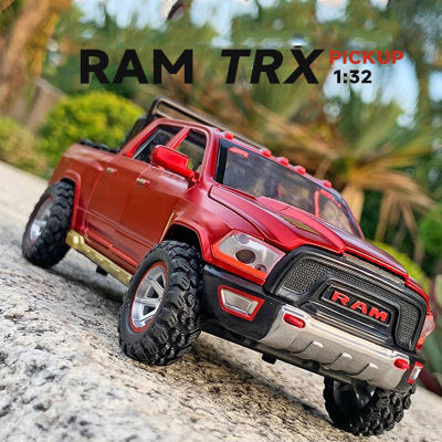 ใหม่ Dodge RAM TRX D Iecast 1:32ล้อแม็กรุ่นรถขนาดเล็กรถกระบะปิดถนนสำหรับเด็กคอลเลกชันเด็กโลหะยานพาหนะเด็กร้อนของเล่น