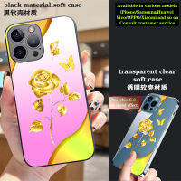 เคสฟอยล์สีทองหรูหราลายดอกกุหลาบสำหรับ Huawei P30 Pro Y7p Y9s เคสมือถือส่วนตัว Nova 3 3i 4 4e 5T 6 7i Mate50 40 30 20 P10 P20 P30 P40 P50เคสโทรศัพท์อ่อนใสตัวป้องกันโปร่งใสกันกระแทก