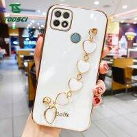 6D รักหรูหราสร้อยข้อมือรูปหัวใจสายรัดข้อมือด้านหลัง TPU เคสนิ่มใส่โทรศัพท์มันวาวสีลูกกวาดสำหรับ OPPO A16K A17K A15S A3S A31 A76 A5S A92 A91 A33 A78 A32 A57 A55 A77S A12 A52 A39 A59 A83 A36 A74 A54 a93 A94 A95 A1K A11K F1S F5 F7 F9 F11โปร