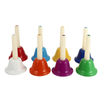 8pcs School Kids Hand Bells Funny Octave Percussion Instrument Musical Hand Bell