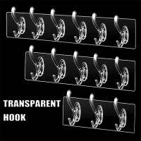 3/5/6 Row Transparent Adhesive Nail-free Wall A of Traceless Hooks Hanger Sticke