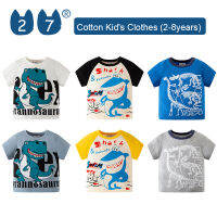 27Kids Store เสื้อยืดแขนสั้นของเด็กเสื้อยืดเด็กหญิงเด็กชายสำหรับเด็กทารก (1Y-8Y) 2023สำหรับเด็กผู้ชายฤดูร้อน