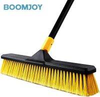 BOOMJOY 18นิ้ว Push ไม้กวาด Heavy-Duty กลางแจ้งเชิงพาณิชย์ไม้กวาดแปรงขนแปรงแข็งสำหรับทำความสะอาด Patio โรงรถดาดฟ้าคอนกรีตไม้หินกระเบื้องชั้น65.3 "ยาว