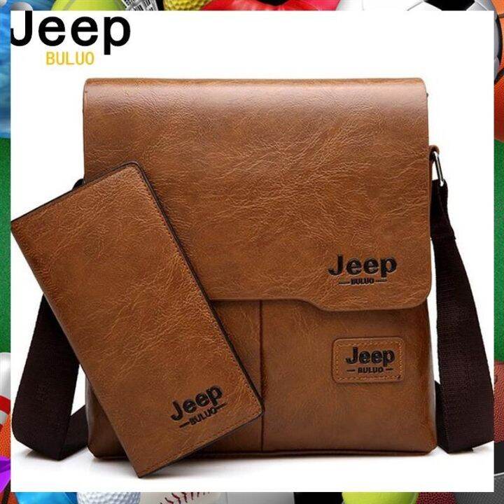 Jeep Buluo Man's Bag 2pc/set Men Leather Messenger Shoulder Bags Business  Crossbody Casual Bags Famous Brand Male Drop Shipping - Shoulder Bags -  AliExpress