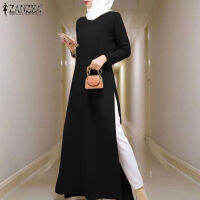 [จัดส่งฟรี] MOMONACO ZANZEA Muslimah ผู้หญิงมุสลิม Abaya ดูไบสูงแยกปาร์ตี้ยาวหลวมแบบสบายเสื้อแม๊กซี่เชิ้ตใหม่ #50