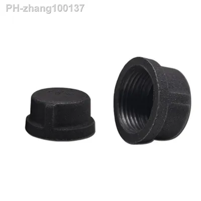 2pcs/Lot DN15 and DN20 Black Rund Caps Banded iron cast pipe fittings industrial decoration connector Toilet Brackets/Holder