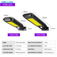 SOLLED ไฟถนนพลังงานแสงอาทิตย์กลางแจ้งโคมไฟรักษาความปลอดภัยกันน้ำเซนเซอร์ตรวจจับการเคลื่อนไหวโคมไฟติดผนัง
