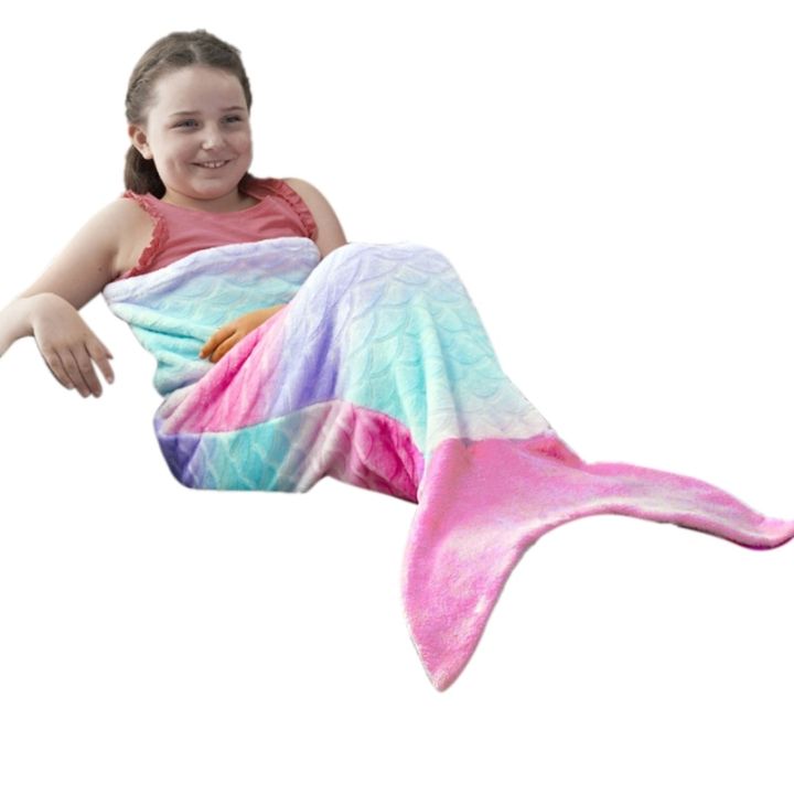 children-shark-sleeping-bag-ultra-soft-fluffy-flannel-fishtail-blanket-kids-boys-girls-wearable-sleepsack