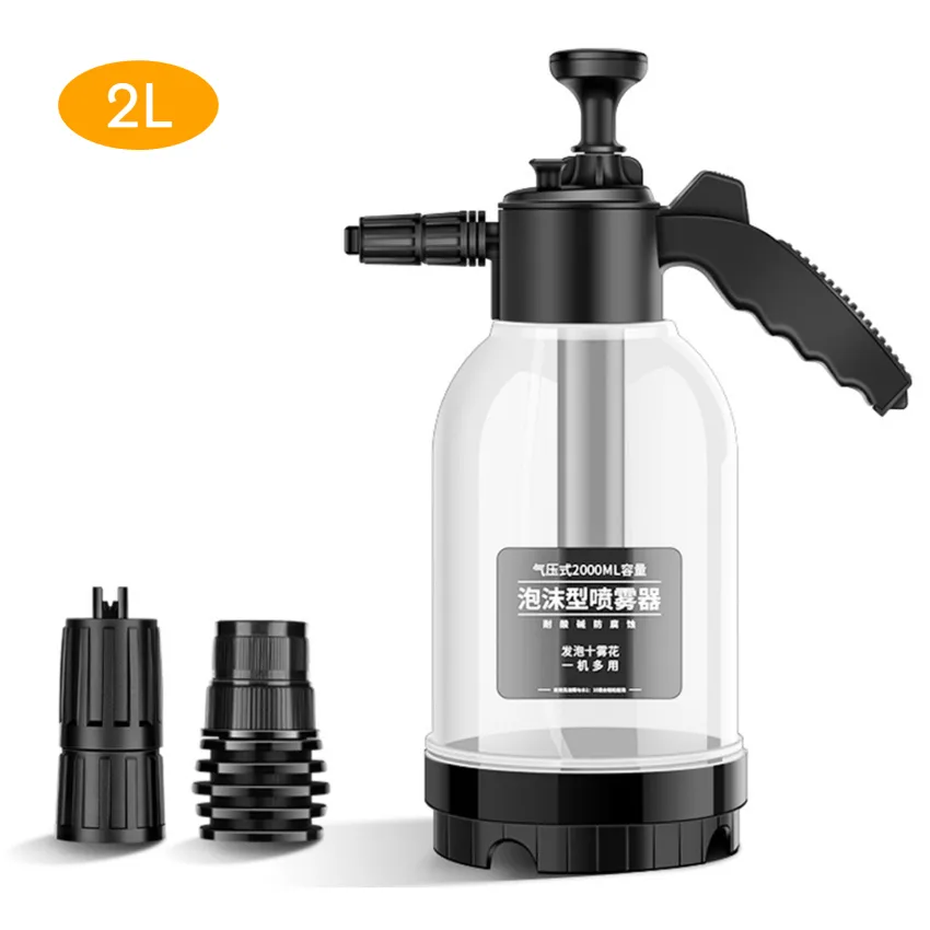 2L Hand Pump Foam Sprayer with 3 Types of Nozzle - My clean deal