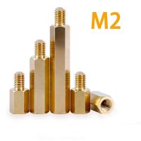 10/30/40PCS M2 Hex Brass Male Female Standoff Pillar Board Stud PCB Spacer Mount Hexagon Motherboard Hollow Bolt Screw M2xL 3/4