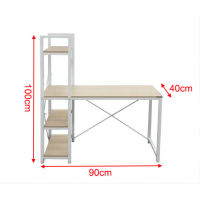 Houlyse 120cm โต๊ะ โต๊ะทำงาน+ชั้นวางหนังสือ 4 ชั้น computer desk โต๊ะคอมพิวเตอร์ โต๊ะคอม โต๊ะไม้ โต๊ะสำนักงาน