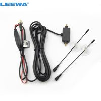 LEEWA 1set Car F Connector Plug Digital Auto TV Antenna with Built-in Booster Amplifier Car Antenna CA909