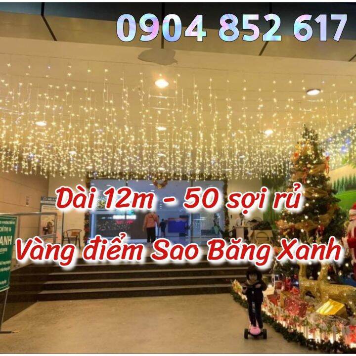 Dây Đèn led rèm trang trí 12m x 0.6m Điểm Sao Băng, dây bóng đèn treo ...