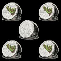 5PCS East African Beast Green Mamba 1000 Dalasis Progress Peace Prosperity Republic Of Gambia Silver Conservation Animal Coin