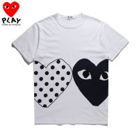 COMME Des Garcons เสื้อยืดสำหรับผู้หญิง,เสื้อยืดผู้ชายเสื้อยืดเสื้อคอตตอนแท้แขนสั้นเสื้อผ้าคู่รักสไตล์น่ารักใส่สบายๆนุ่มสบาย