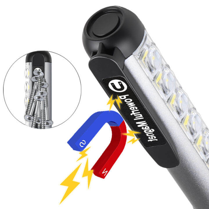 flewwer-แม่เหล็กไฟฉายพร้อมที่จับไฟฉาย-led-ขนาดเล็กมืออาชีพไฟชาร์จusb-ทำงาน