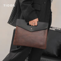 Tidog New file retro leather contrast envelope bag street clutch bag