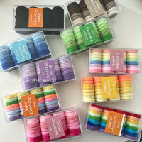 【cw】 New ed Rainbow Macaron Gradient Color Hair Ring Hair Accessories High Elastic Not Hurt Hair Towel Ring Rubber Band Hair Rope tail ！