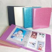 PLRBOK 3-แหวน A5 Glitter หนังเติม Binder Notebook 1/2/4/6 กระเป๋าสำหรับ 4x6,3x4,6x4 รูปภาพ,โปสการ์ดและการ์ด-ttlg4809