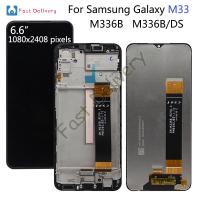 6.6 เหมาะสำหรับ M336B LCD Samsung Galaxy M33 M336B /DS หน้าจอสัมผัสจอแสดงผลจอแอลซีดีพร้อมกรอบประกอบเครื่องอ่านพิกัดเหมาะสำหรับซัมซุง M336แอลซีดี