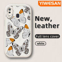 YIWESAN เคส A20s M10s A20 A30ปลอกสำหรับ Samsung,เคสดีไซน์ใหม่รูปผีเสื้อเคสใส่โทรศัพท์หนังเคสมือถือกันกระแทกป้องกันการตกแบบนิ่มพร้อมเคสป้องกันกล้องเลนส์คลุมทั้งหมด