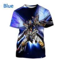 2023 In stock Summer New Anime Mobile Suit Gundam 3D Printing  T-shirt Mens Anime T-shirt Casual  Hip-hop Cool Round Neck Short-sleeved Shirt XX，Contact the seller to personalize the name and logo