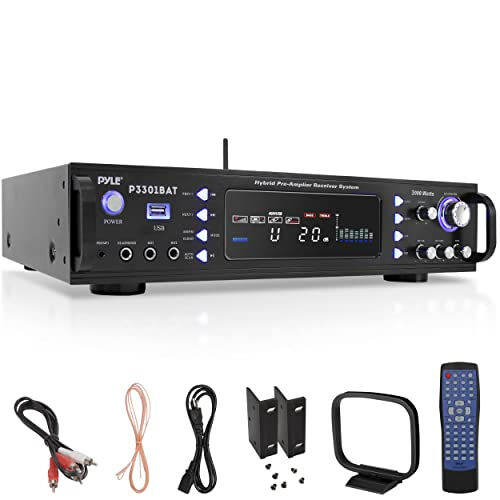 Pyle Wireless Bluetooth Home Stereo Amplifier Hybrid MultiChannel