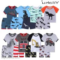 COD SDFGDERGRER ◐℗Yilaku Kids Clothes Summer Boys Sets Cartoon Baby Boy Suit 2 Pcs t-Shirt Shorts Short Sleeve Children’s Clothing Dinosaur Zebra Toddler Casual Outfits Fire Truck Excavator Tow Train Print Pajamas YY073