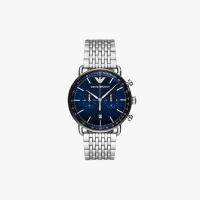 นาฬิกาข้อมือผู้ชาย Emporio Armani Aviator Chronograph Quartz Blue Dial Silver AR11238