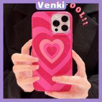 VENKI - iPhone Case For 14 Series TPU Soft Case Glossy Pink Candy Case Camera Protection Shockproof Love Circle For iPhone 14 13 12 11 Plus Pro Max 7 Plus X XR