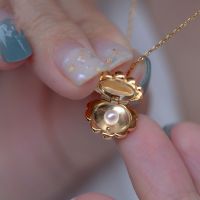 【DT】hot！ Gold Plated Necklace Young Woman Wedding Jewelry Freshwater Pendant Choker