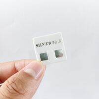 ต่างหูเงินแท้ square earrings 92.5% สี่เหลี่ยมแผ่น