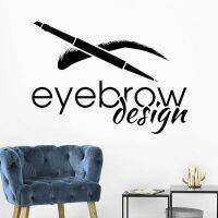 Makeup Shop Wall Sticker EyeBrow Design Eyebrow Pencil Window Decals Vinyl Beauty Salon Make Up Interior Art Decor Mural F893