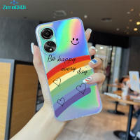 ZeroQiQi เคสโทรศัพท์สำหรับ OPPO A58 4G A78 4G สุดหรูลายการ์ตูนสีสันสดใสสดใสสดใสสดใสสดใสโทรศัพท์สลายเลเซอร์ยิ้มได้เคสโทรศัพท์ขอบบางเฉียบ TPU นุ่มมากเคสกันกระแทกมีสีสันสดใสในตัวเคสบัตรเลเซอร์