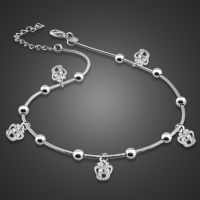 Summer Fashion crown Anklets For Women Foot Jewelry 100 925 Sterling silver Feet Chain Friendship Gifts Leg Bracelets