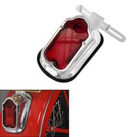 ﹊℡ Plastic Motorcycle Chrome Red Tombstone Brake Tail Light Signal For