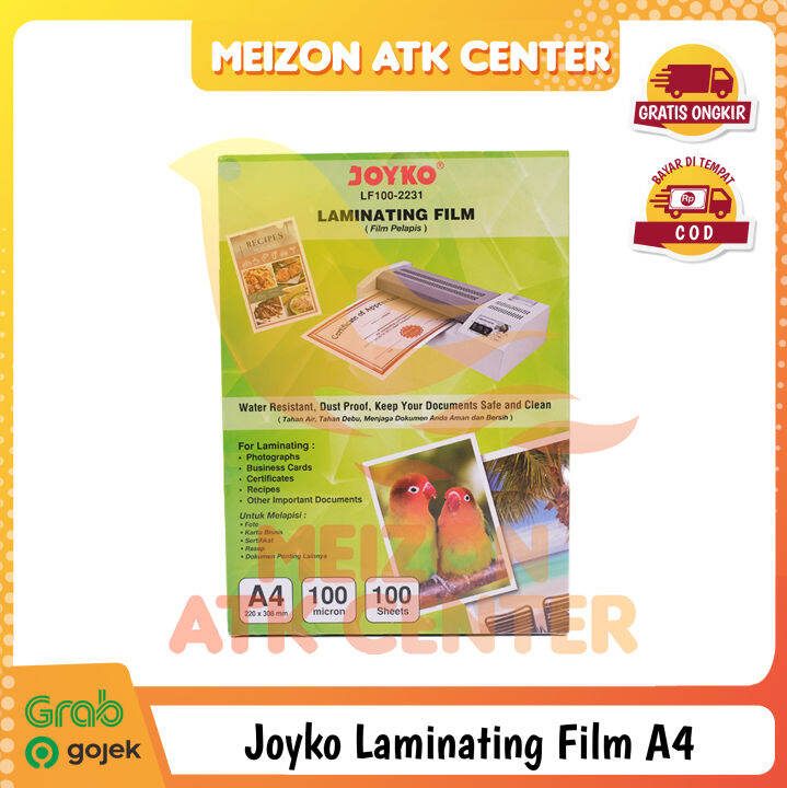 Laminating Film Plastik Laminating A4 Joyko LF100 2231 [1 PACK