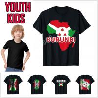 2023 new100 Cotton Youth Kids Burundi Flag In Africa Map T-Shirt For Children T Shirt Family Tops Boy Girl Tee