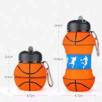 Sports Silicone Fold Wate Bottle Football Basketball Tennis Portable Kettle Travel Picnic Christmas Present For Adult Children