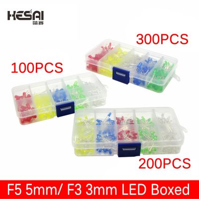 5Colors F5 5mm/ F3 3mm LED Diode Sorting Kit Green Blue White Yellow Red Components DIY Kit