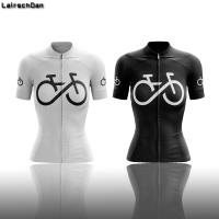 Black White Bicycle Jersey Mtb Bike Jersey Shirts Women Summer Cycling Short Jersey Ladies Racing Tops Mountain Bike Motorcycle Jerseys Motocross Sportwear Clothing Cycling Bicycle Outdoor Short Sleeves Jersey